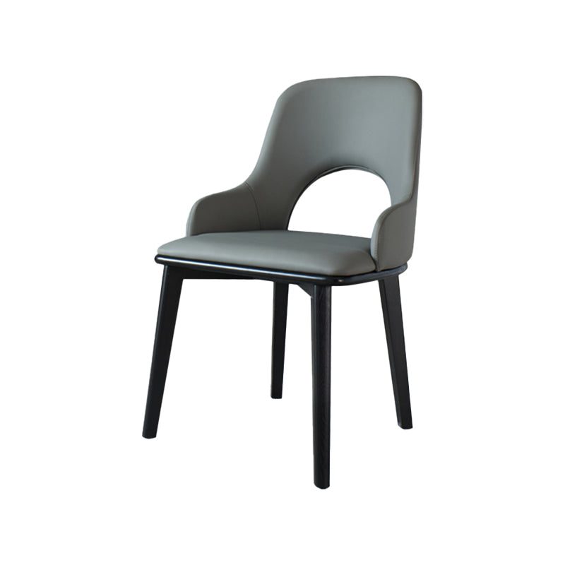 Contemporary PU Leather Dining Chairs Wood Arm Dining Chair for Home Use Clearhalo 'Dining Chairs' 'Dining Tables & Seating' 'dining_chair' 'furn' 'furn_dining_chair' 'Furniture' 'Kitchen & Dining Furniture' 5192390