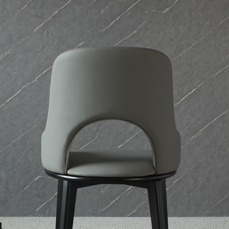 Contemporary PU Leather Dining Chairs Wood Arm Dining Chair for Home Use Clearhalo 'Dining Chairs' 'Dining Tables & Seating' 'dining_chair' 'furn' 'furn_dining_chair' 'Furniture' 'Kitchen & Dining Furniture' 5192392