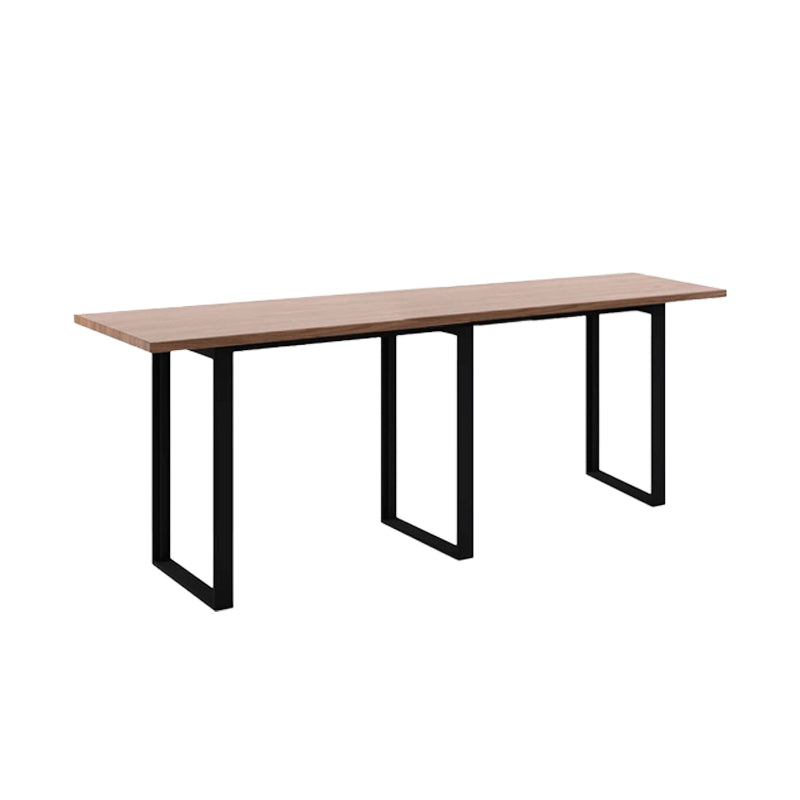 Pine Wood Bar Dining Table Industrial Rectangle Bar Table with Sled Pedestal Natural Without Chairs Clearhalo 'Bar Furniture' 'Bar Tables' 'bar_tables' 'furn' 'furn_bar_tables' 'Furniture' 'furniture_bar_tables' 'Kitchen & Dining Furniture' 5197989