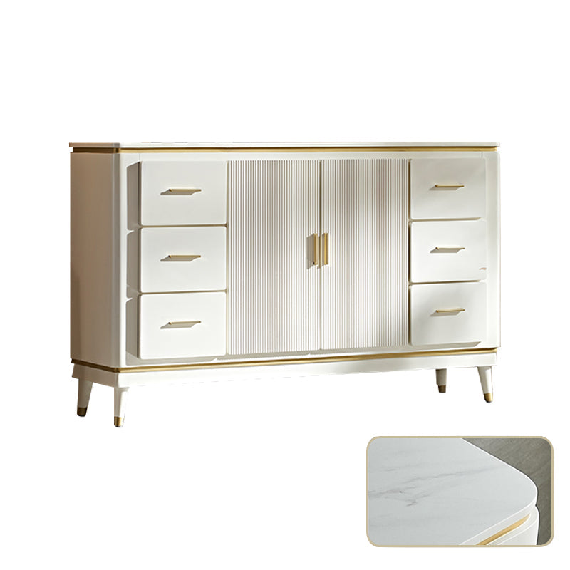 Sideboard in stile glam Sideboard da pranzo in legno con porte per soggiorno