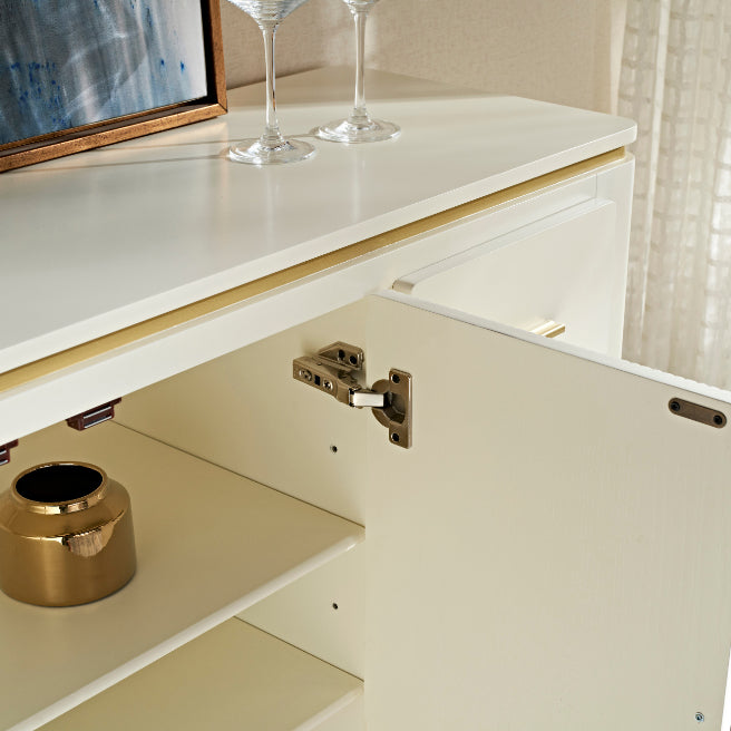 Sideboard in stile glam Sideboard da pranzo in legno con porte per soggiorno