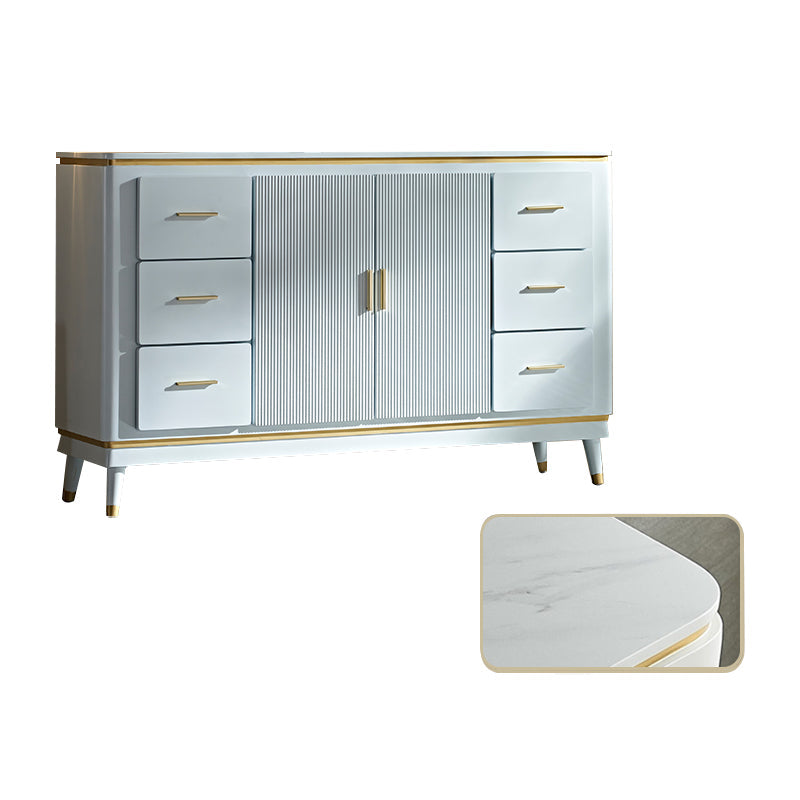 Sideboard in stile glam Sideboard da pranzo in legno con porte per soggiorno
