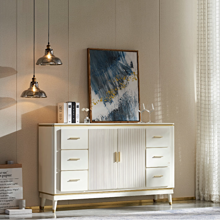 Sideboard in stile glam Sideboard da pranzo in legno con porte per soggiorno