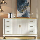 Sideboard in stile glam Sideboard da pranzo in legno con porte per soggiorno