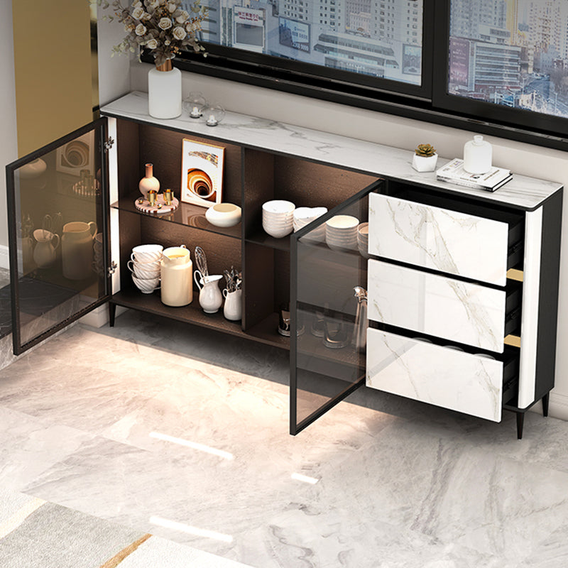9.45"W Sideboard Contemporary Style Dining Server with 3 Drawers for Kitchen Dining Room Clearhalo 'buffet_sideboard' 'Buffets & Sideboards' 'furn' 'furn_buffet_sideboard' 'Furniture' 'Kitchen & Dining Furniture' 5202461