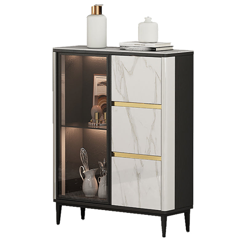 9.45"W Sideboard Contemporary Style Dining Server with 3 Drawers for Kitchen Dining Room https: res.litfad.com site img item 2022 07 04 5202463 1200x1200.jpg Clearhalo 'buffet_sideboard' 'Buffets & Sideboards' 'furn' 'furn_buffet_sideboard' 'Furniture' 'Kitchen & Dining Furniture' 5202463