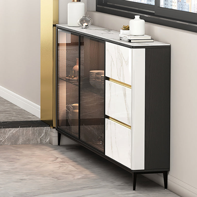 9.45"W Sideboard Contemporary Style Dining Server with 3 Drawers for Kitchen Dining Room Clearhalo 'buffet_sideboard' 'Buffets & Sideboards' 'furn' 'furn_buffet_sideboard' 'Furniture' 'Kitchen & Dining Furniture' 5202464