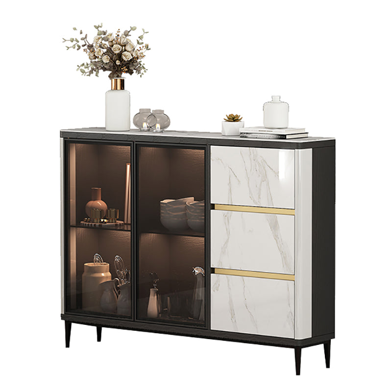 9.45"W Sideboard Contemporary Style Dining Server with 3 Drawers for Kitchen Dining Room https: res.litfad.com site img item 2022 07 04 5202468 1200x1200.jpg Clearhalo 'buffet_sideboard' 'Buffets & Sideboards' 'furn' 'furn_buffet_sideboard' 'Furniture' 'Kitchen & Dining Furniture' 5202468