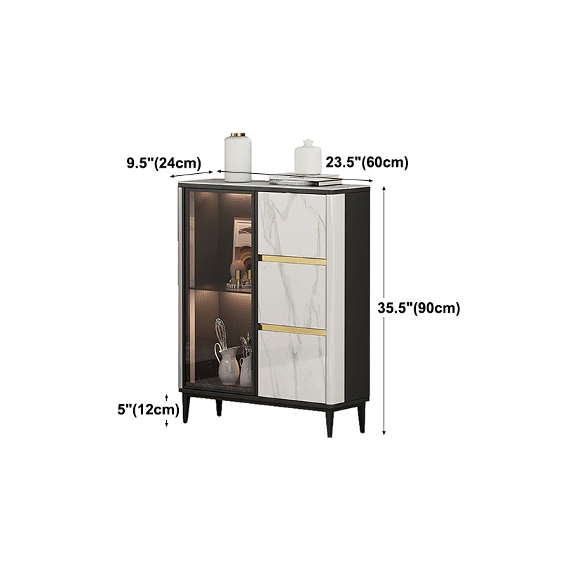 9.45"W Sideboard Contemporary Style Dining Server with 3 Drawers for Kitchen Dining Room Clearhalo 'buffet_sideboard' 'Buffets & Sideboards' 'furn' 'furn_buffet_sideboard' 'Furniture' 'Kitchen & Dining Furniture' 5202474