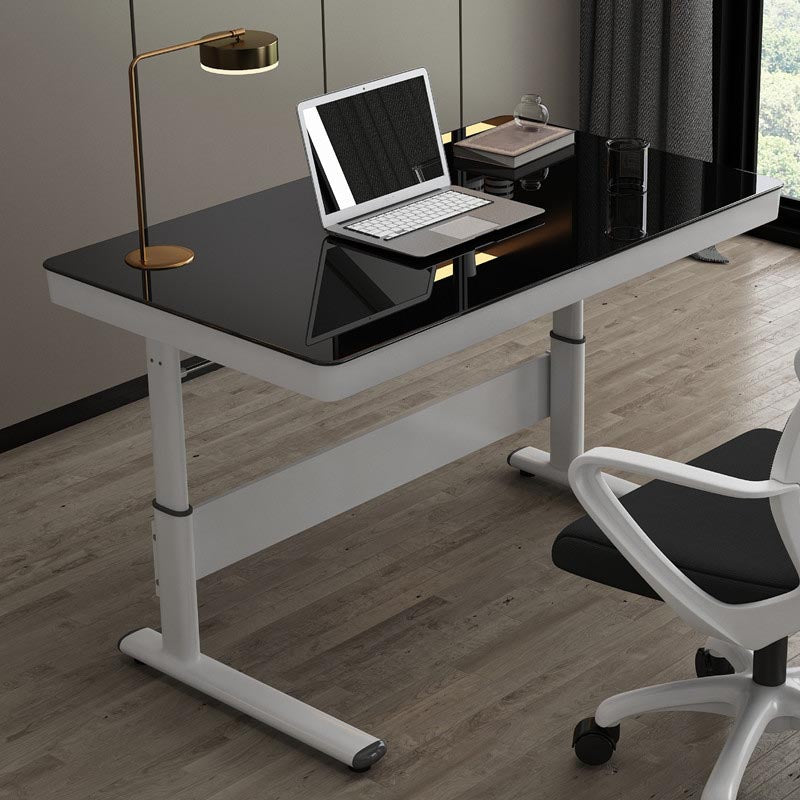 Contemporary Style Standing Desk Converter Metal Trestle Base Desk for Office Clearhalo 'furn' 'furn_office_desk' 'Furniture' 'Office Desks' 'Office Furniture' 'office_desk' 5202513