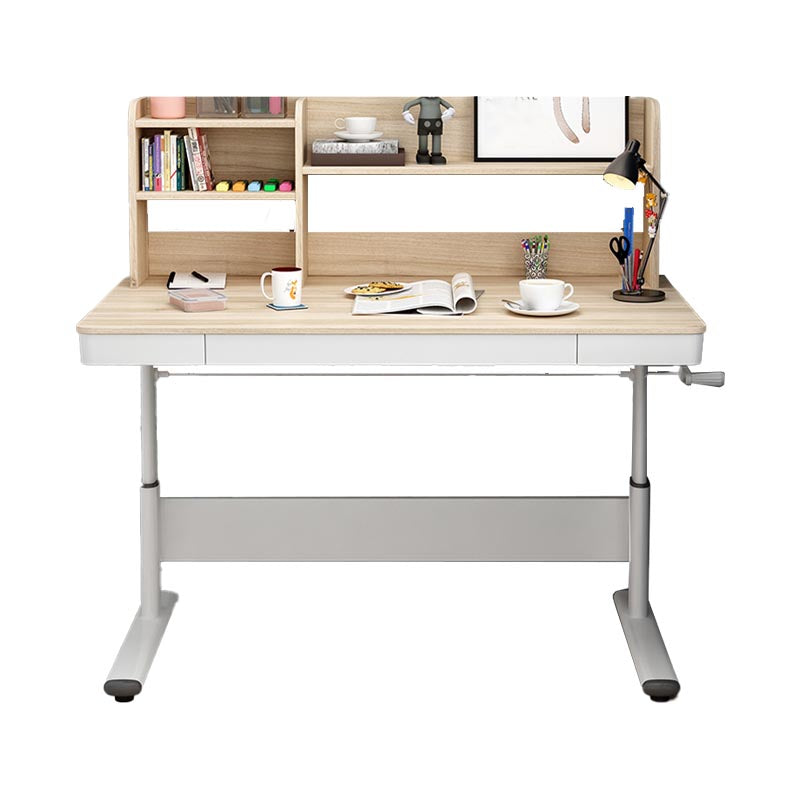 Contemporary Style Standing Desk Converter Metal Trestle Base Desk for Office Clearhalo 'furn' 'furn_office_desk' 'Furniture' 'Office Desks' 'Office Furniture' 'office_desk' 5202518