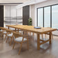 Mesa de reunión de madera sólida de pino escritorio de oficina rectangular de estilo moderno