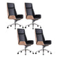 High Back Executive Chair Contemporary Armless Chair with Wheels Brown-Black 4 Piece Set Clearhalo 'furn' 'furn_office_chair' 'Furniture' 'Office Chairs' 'Office Furniture' 'office_chair' 5202713