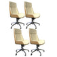 High Back Executive Chair Contemporary Armless Chair with Wheels Yellow-Brown 4 Piece Set Clearhalo 'furn' 'furn_office_chair' 'Furniture' 'Office Chairs' 'Office Furniture' 'office_chair' 5202721