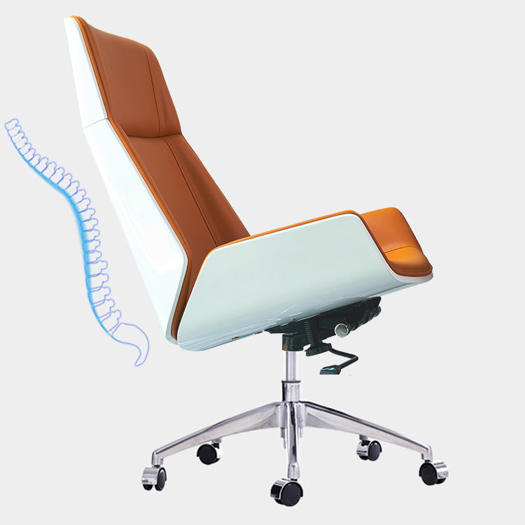 High Back Executive Chair Contemporary Armless Chair with Wheels Clearhalo 'furn' 'furn_office_chair' 'Furniture' 'Office Chairs' 'Office Furniture' 'office_chair' 5202729