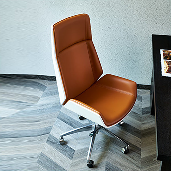 High Back Executive Chair Contemporary Armless Chair with Wheels Clearhalo 'furn' 'furn_office_chair' 'Furniture' 'Office Chairs' 'Office Furniture' 'office_chair' 5202733