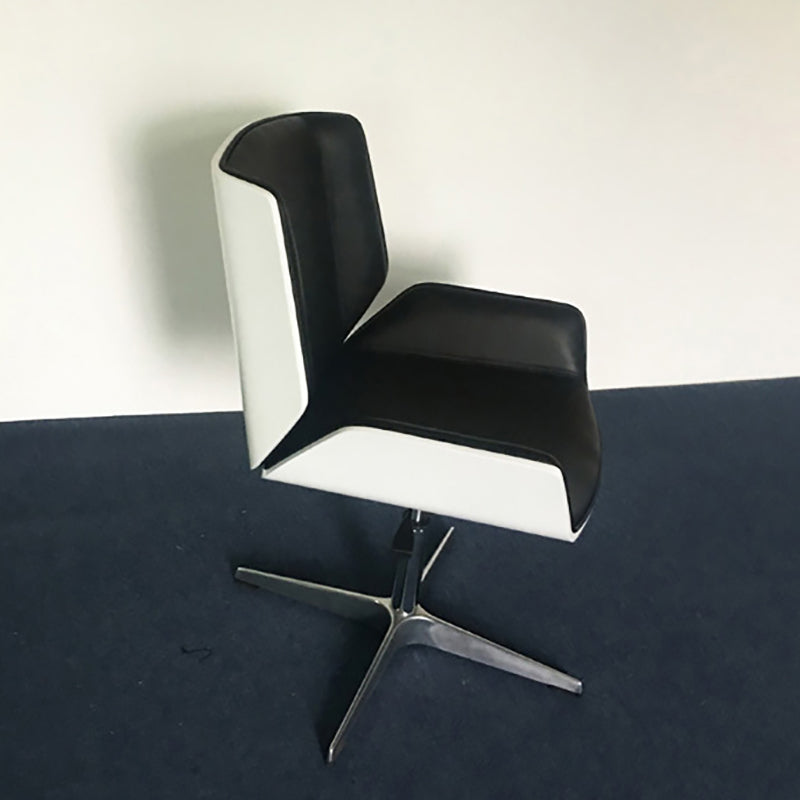 Faux Leather Conference Chair Contemporary Home Office Armless Chair Black White Clearhalo 'furn' 'furn_office_chair' 'Furniture' 'Office Chairs' 'Office Furniture' 'office_chair' 5202847
