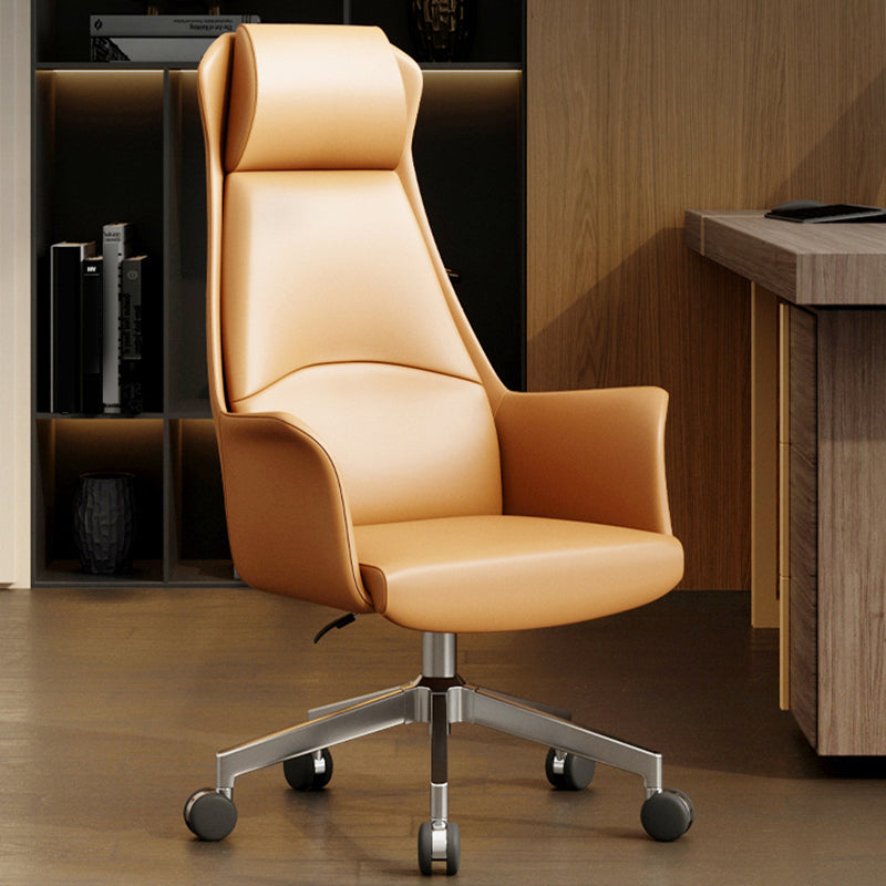 High Back Executive Office Chair Modern Faux Leather Task Chair with Swivel Clearhalo 'furn' 'furn_office_chair' 'Furniture' 'Office Chairs' 'Office Furniture' 'office_chair' 5202856