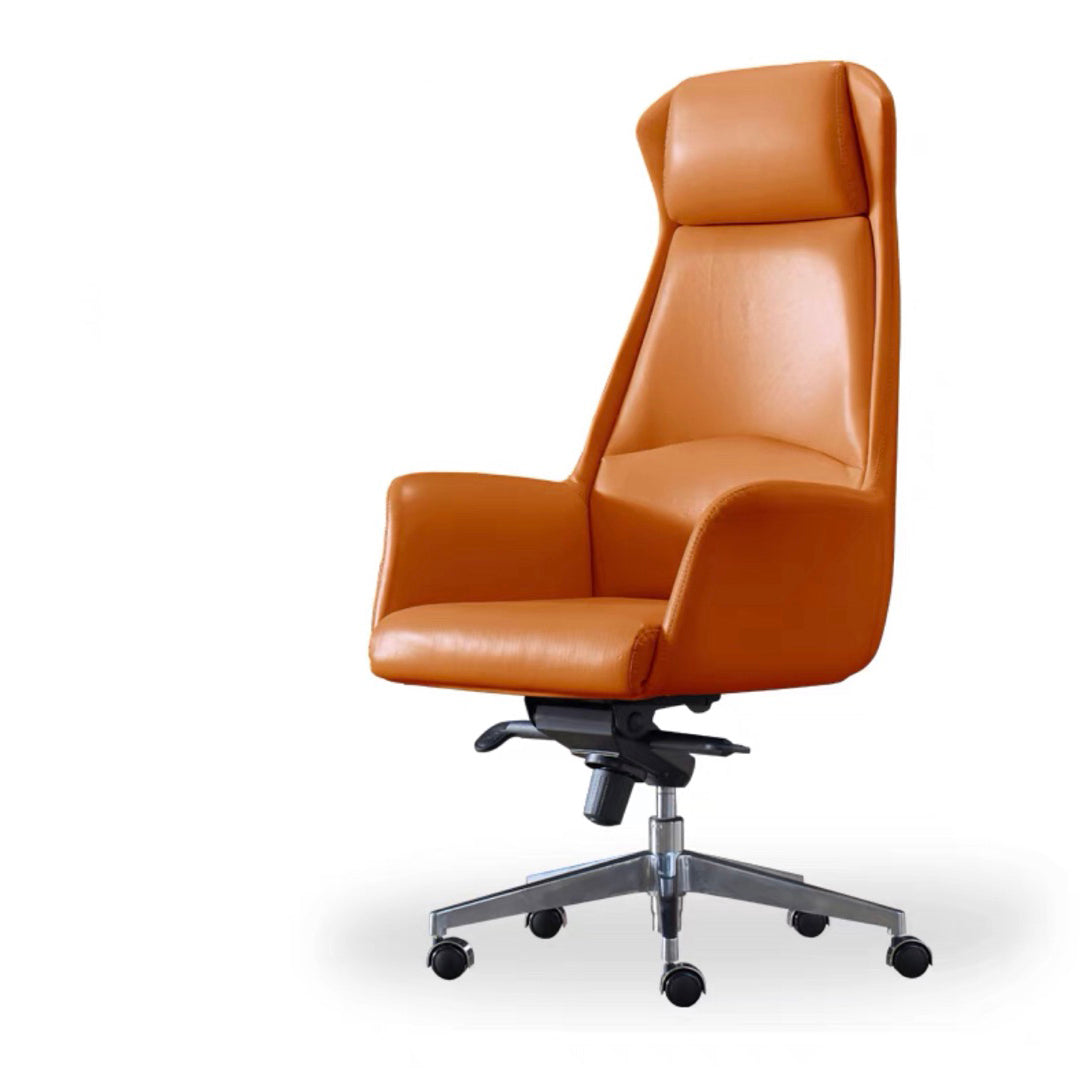 High Back Executive Office Chair Modern Faux Leather Task Chair with Swivel Orange Clearhalo 'furn' 'furn_office_chair' 'Furniture' 'Office Chairs' 'Office Furniture' 'office_chair' 5202866