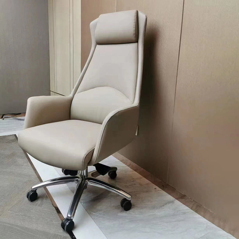 High Back Executive Office Chair Modern Faux Leather Task Chair with Swivel Clearhalo 'furn' 'furn_office_chair' 'Furniture' 'Office Chairs' 'Office Furniture' 'office_chair' 5202872