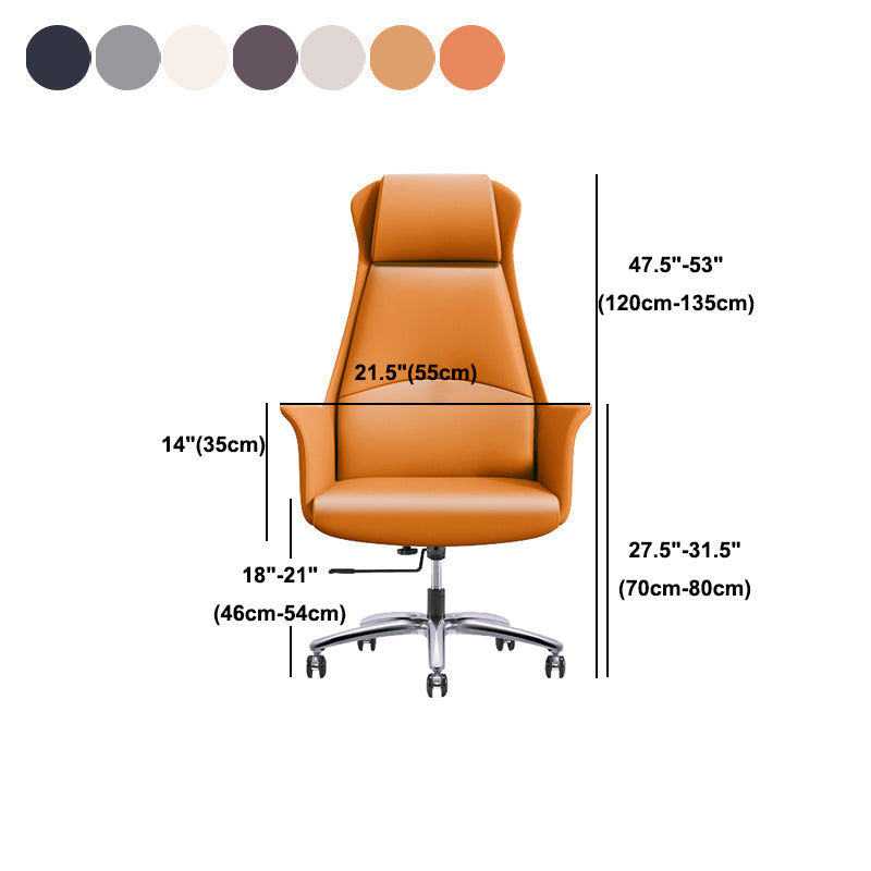 High Back Executive Office Chair Modern Faux Leather Task Chair with Swivel Clearhalo 'furn' 'furn_office_chair' 'Furniture' 'Office Chairs' 'Office Furniture' 'office_chair' 5202875