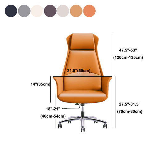 High Back Executive Office Chair Modern Faux Leather Task Chair with Swivel Clearhalo 'furn' 'furn_office_chair' 'Furniture' 'Office Chairs' 'Office Furniture' 'office_chair' 5202875