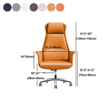 High Back Executive Office Chair Modern Faux Leather Task Chair with Swivel Clearhalo 'furn' 'furn_office_chair' 'Furniture' 'Office Chairs' 'Office Furniture' 'office_chair' 5202875