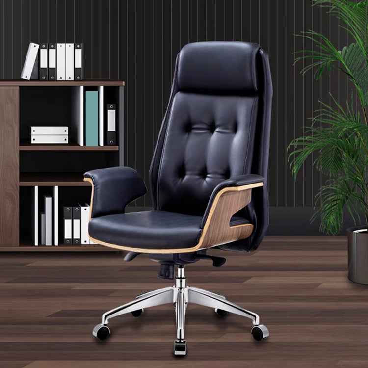 High Back Arm Working Chair Modern Faux Leather Executive Chair Clearhalo 'furn' 'furn_office_chair' 'Furniture' 'Office Chairs' 'Office Furniture' 'office_chair' 5202889