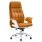 High Back Arm Working Chair Modern Faux Leather Executive Chair Orange Yellow Faux Leather Clearhalo 'furn' 'furn_office_chair' 'Furniture' 'Office Chairs' 'Office Furniture' 'office_chair' 5202899