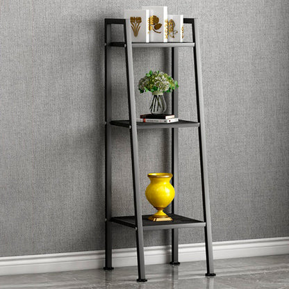 Modern Style Ladder Bookshelf Open Back Metal Bookcase for Home 13.8"L x 13.8"W x 43.3"H Black Clearhalo 'Bookcases' 'furn' 'furn_bookcases' 'Furniture' 'Office Furniture' 5202951