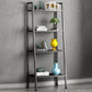 Modern Style Ladder Bookshelf Open Back Metal Bookcase for Home 23.6"L x 13.8"W x 58.3"H Black Clearhalo 'Bookcases' 'furn' 'furn_bookcases' 'Furniture' 'Office Furniture' 5202957