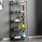 Modern Style Ladder Bookshelf Open Back Metal Bookcase for Home 23.6"L x 13.8"W x 58.3"H Gloss Black Clearhalo 'Bookcases' 'furn' 'furn_bookcases' 'Furniture' 'Office Furniture' 5202959