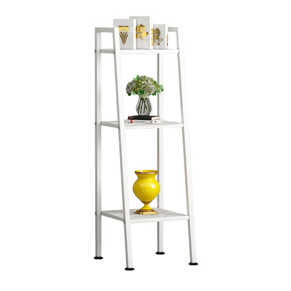 Modern Style Ladder Bookshelf Open Back Metal Bookcase for Home 13.8"L x 13.8"W x 43.3"H White Clearhalo 'Bookcases' 'furn' 'furn_bookcases' 'Furniture' 'Office Furniture' 5202960