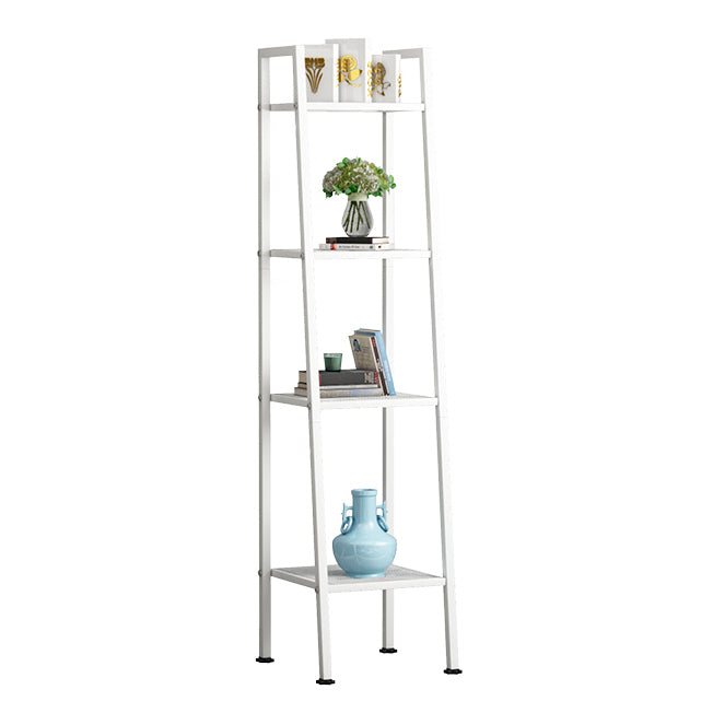 Modern Style Ladder Bookshelf Open Back Metal Bookcase for Home 14"L x 14"W x 58"H White Clearhalo 'Bookcases' 'furn' 'furn_bookcases' 'Furniture' 'Office Furniture' 5202965