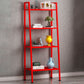 Modern Style Ladder Bookshelf Open Back Metal Bookcase for Home 23.6"L x 13.8"W x 58.3"H Red Clearhalo 'Bookcases' 'furn' 'furn_bookcases' 'Furniture' 'Office Furniture' 5202972