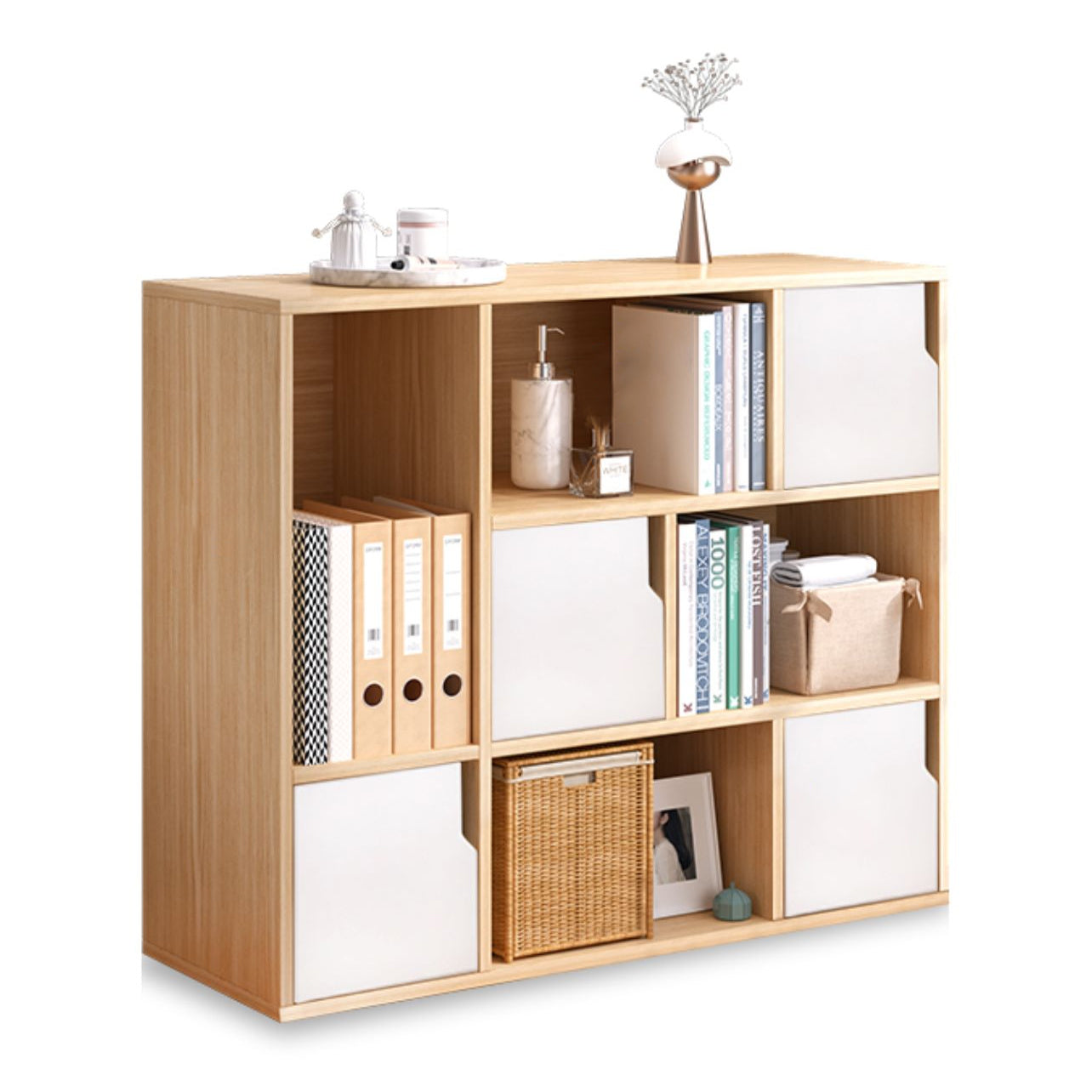 Engineered Wood Shelf Bookcase With Cabinets Rectangular Bookshelf Clearhalo 'Bookcases' 'furn' 'furn_bookcases' 'Furniture' 'Office Furniture' 5203043