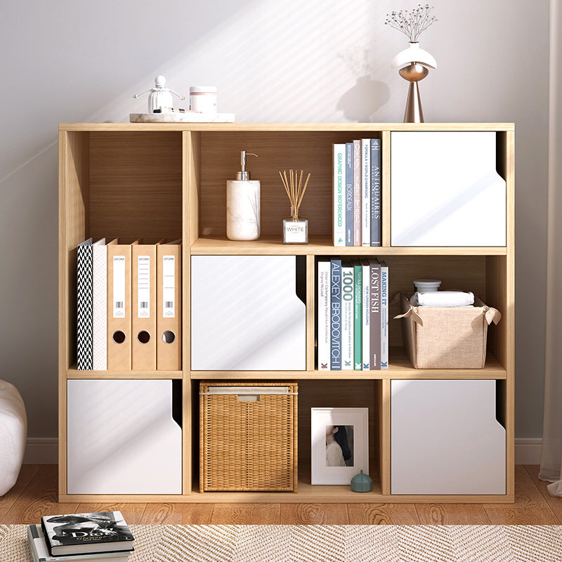 Engineered Wood Shelf Bookcase With Cabinets Rectangular Bookshelf Clearhalo 'Bookcases' 'furn' 'furn_bookcases' 'Furniture' 'Office Furniture' 5203055