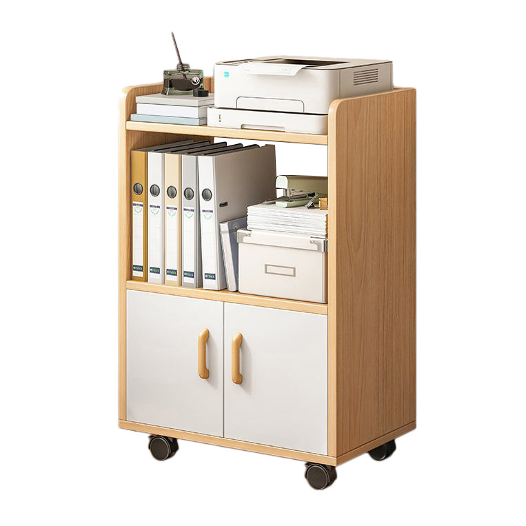 Estantería de estilo contemporáneo abierta estantería con ruedas para la oficina en casa