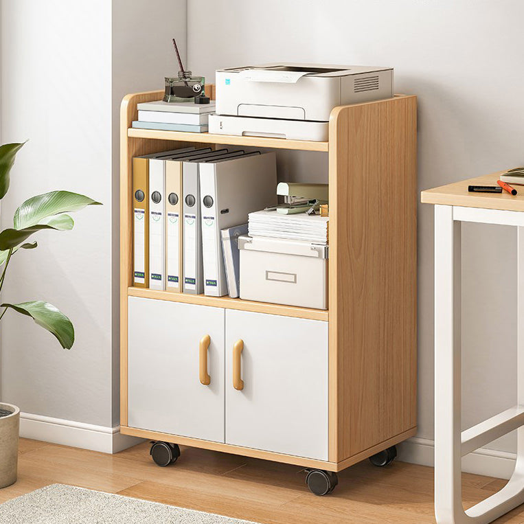 Estantería de estilo contemporáneo abierta estantería con ruedas para la oficina en casa