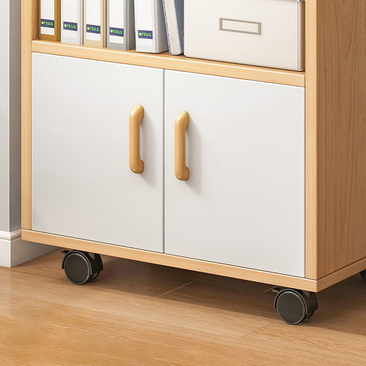 Estantería de estilo contemporáneo abierta estantería con ruedas para la oficina en casa