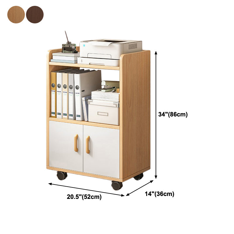 Estantería de estilo contemporáneo abierta estantería con ruedas para la oficina en casa