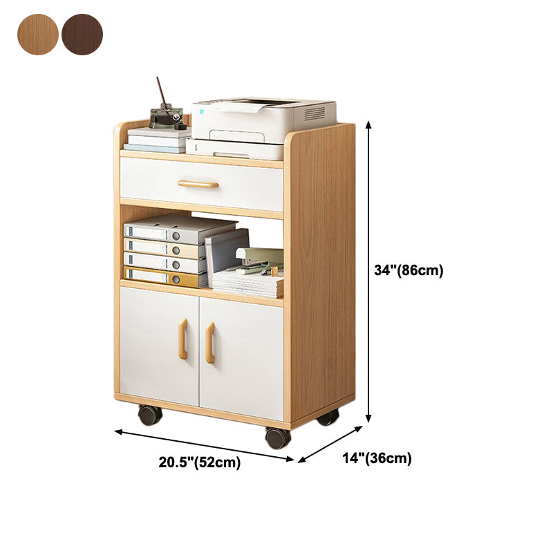 Estantería de estilo contemporáneo abierta estantería con ruedas para la oficina en casa