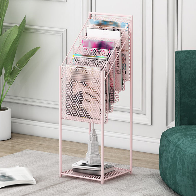 Contemporary Metal Ladder Bookshelf Closed Back Vertical Bookcase for Office