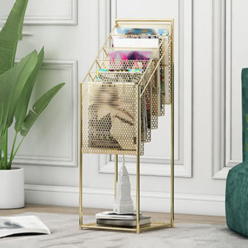 Contemporary Metal Ladder Bookshelf Closed Back Vertical Bookcase for Office