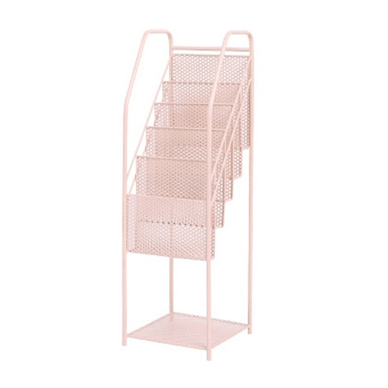 Contemporary Metal Ladder Bookshelf Closed Back Vertical Bookcase for Office