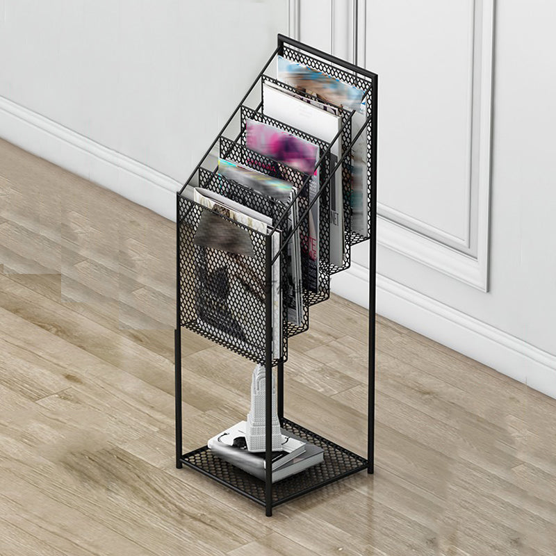 Contemporary Metal Ladder Bookshelf Closed Back Vertical Bookcase for Office