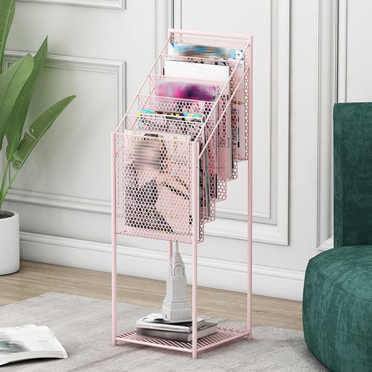 Contemporary Metal Ladder Bookshelf Closed Back Vertical Bookcase for Office