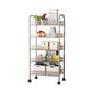 Modern Steel Etagere Bookshelf 3/4/5-Shelf Vertical Open Bookcase with Caster Wheels 17.3"L x 10.2"W x 41.3"H Silver Gray Clearhalo 'Bookcases' 'furn' 'furn_bookcases' 'Furniture' 'Office Furniture' 5203221