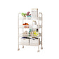 Modern Steel Etagere Bookshelf 3/4/5-Shelf Vertical Open Bookcase with Caster Wheels 17.3"L x 10.2"W x 33.5"H White Clearhalo 'Bookcases' 'furn' 'furn_bookcases' 'Furniture' 'Office Furniture' 5203227