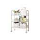 Modern Steel Etagere Bookshelf 3/4/5-Shelf Vertical Open Bookcase with Caster Wheels 17.3"L x 10.2"W x 24.4"H White Clearhalo 'Bookcases' 'furn' 'furn_bookcases' 'Furniture' 'Office Furniture' 5203229